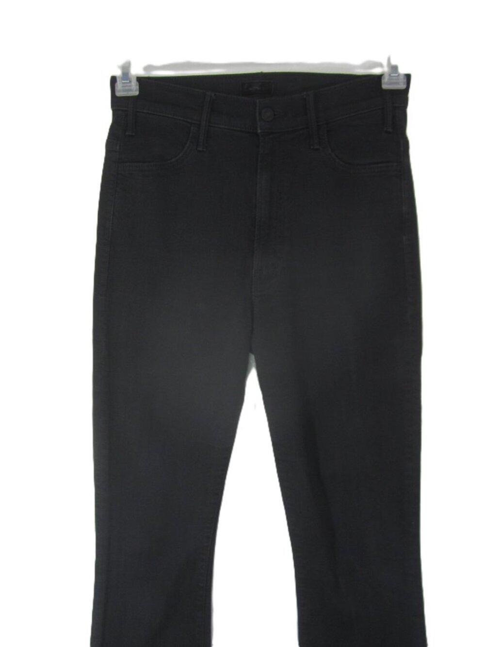 MOTHER 27 Hustler Ankle Fray Bootcut Jeans Not Guilty Wash Black Raw He - Picture 3 of 13